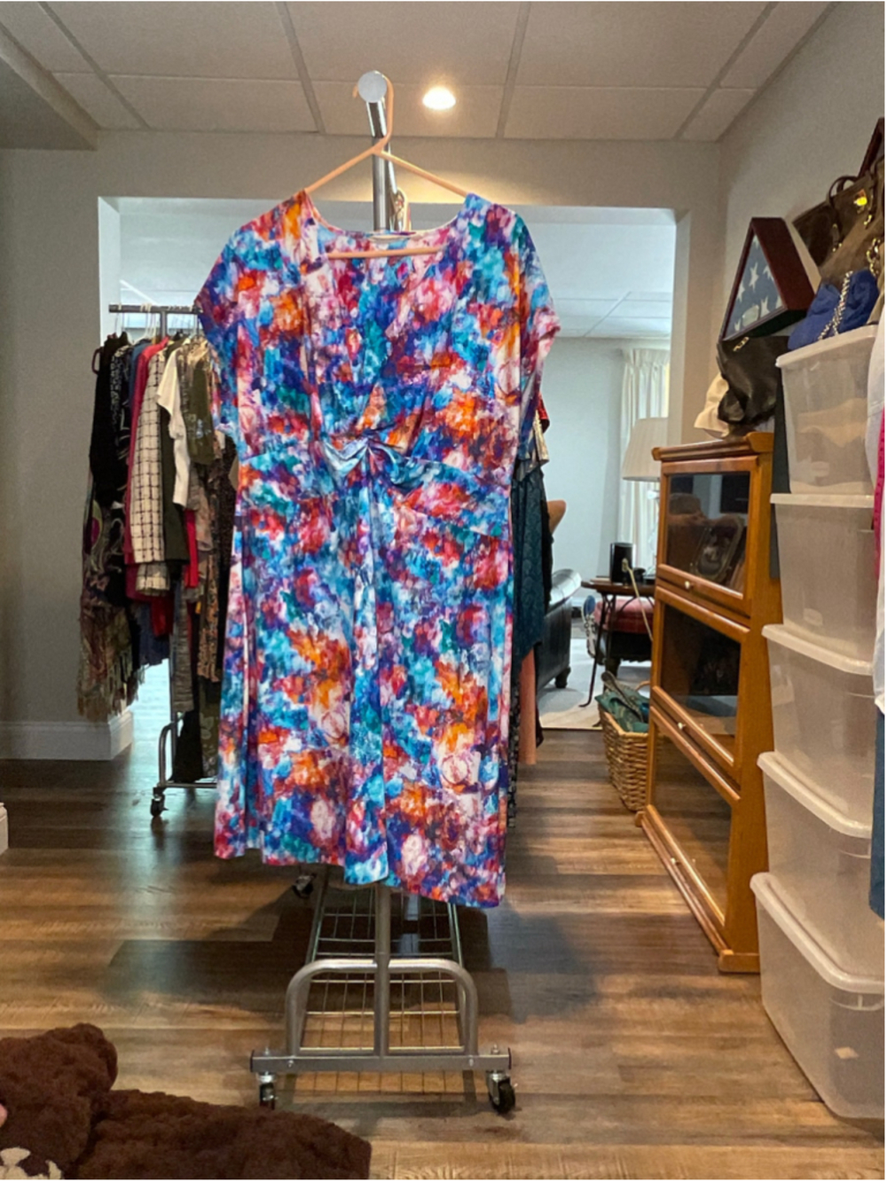 Women's Soft Surroundings Multicolor Tie-Dye Dress L